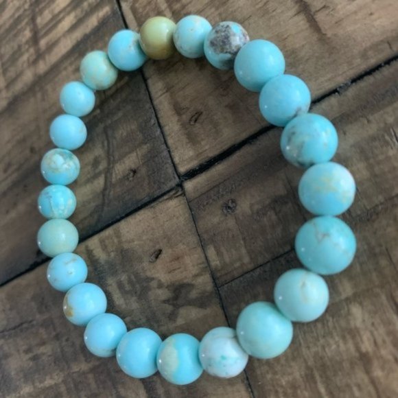 8mm Turquoise Chakra Stretch Bracelet - Picture 2 of 6